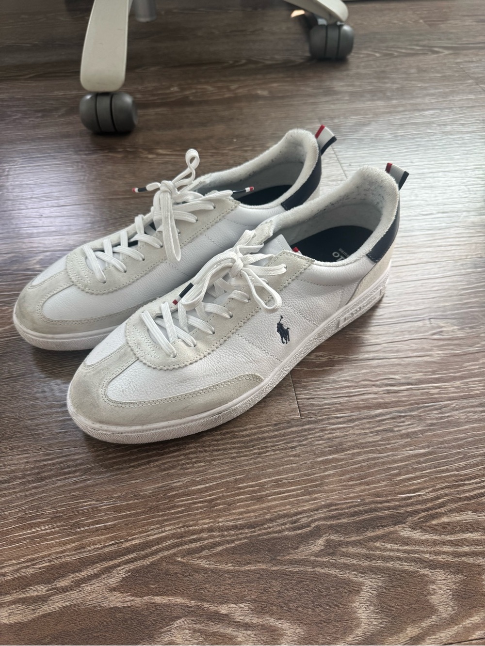 Polo by Ralph Lauren White and Navy Low-Top Sneakers